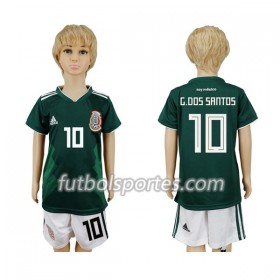 Camisetas México G.Dos Santos 10 Niño Primera Equipacion Mundial 2018